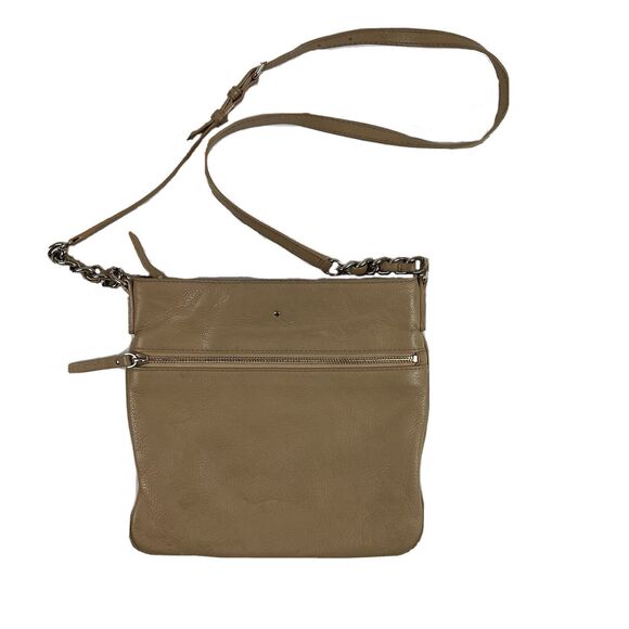 KATE SPADE Leather Crossbody Purse Cobble Hill Tenley Handbag Tan Minimalist - Picture 1 of 16